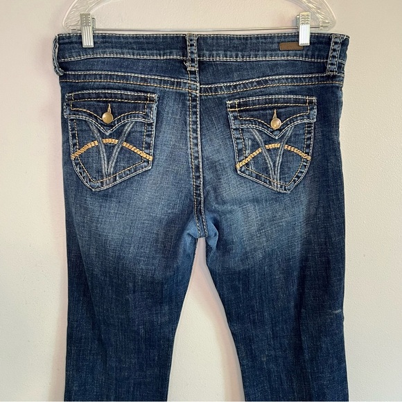 Kut Womens Natalie High Rise Bootcut Jeans Short Sz 12 Flap Pocket Retro Western - Picture 10 of 13